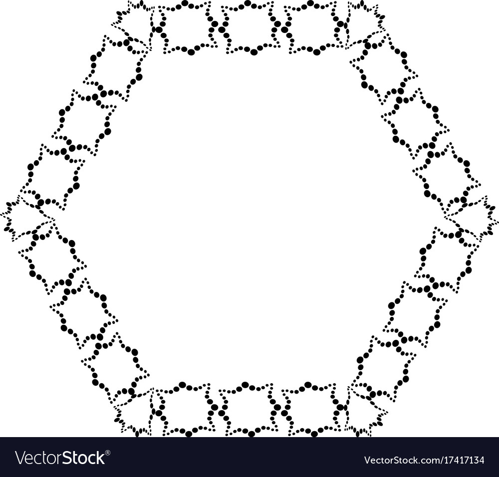 Frame in the form of hexagon from decorative