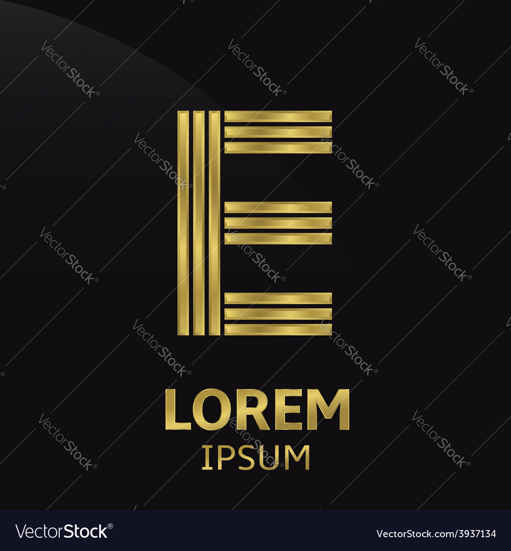 Golden Letter Symbol Royalty Free Vector Image