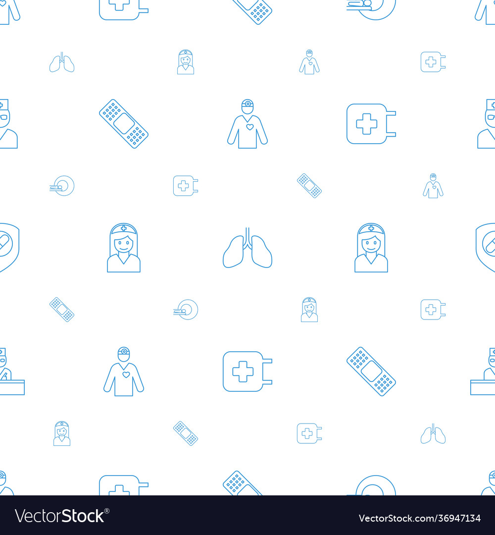 Hospital icons pattern seamless white background