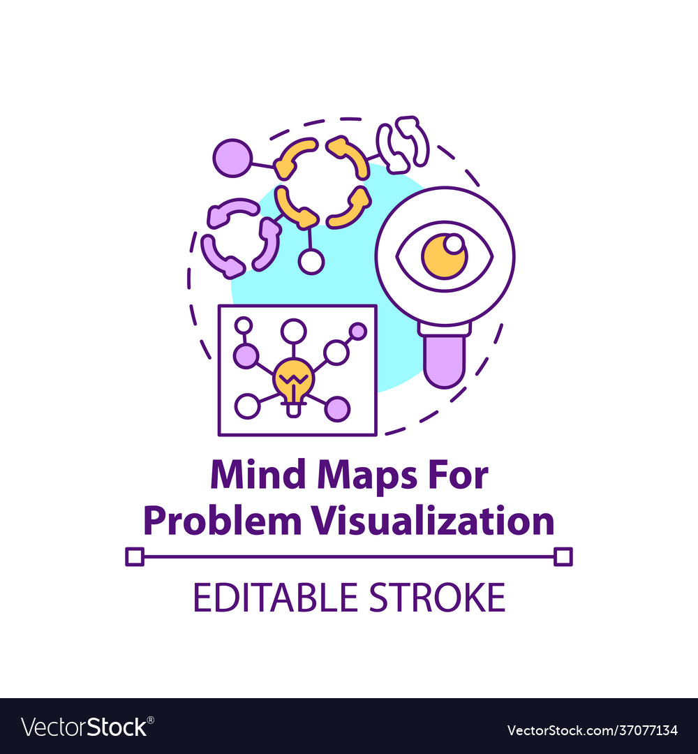 Mind maps for problem visualization concept icon