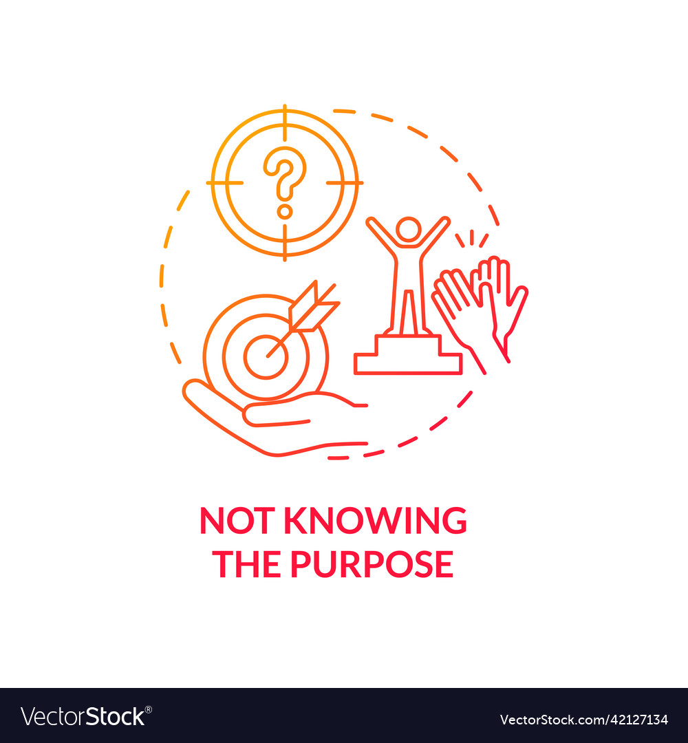 Not knowing purpose red gradient concept icon Vector Image Not knowing purpose red gradient concept icon