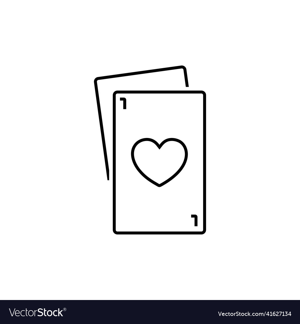 Pair of playing cards icon minimal poker Vector Image