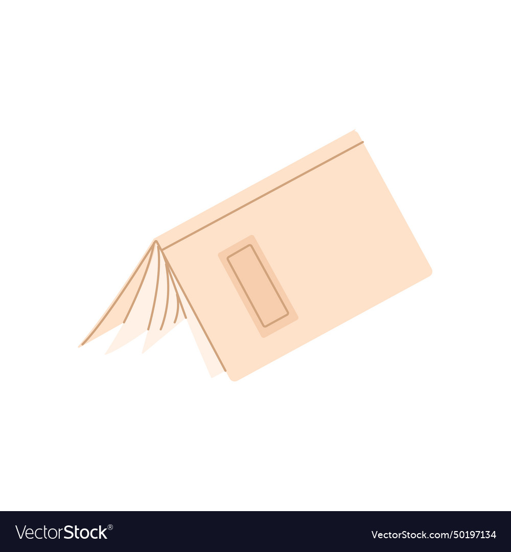 Paper book with open pages textbook notebook vector image Paper book with open pages textbook notebook