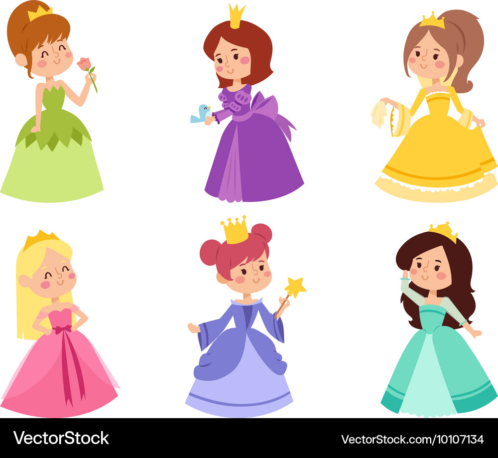 Princess set Royalty Free Vector Image - VectorStock