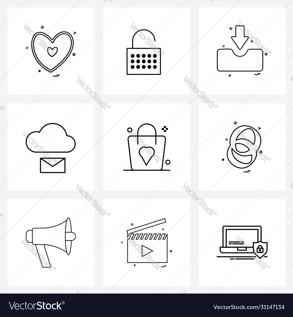 Set 9 universal line icons buy message ui