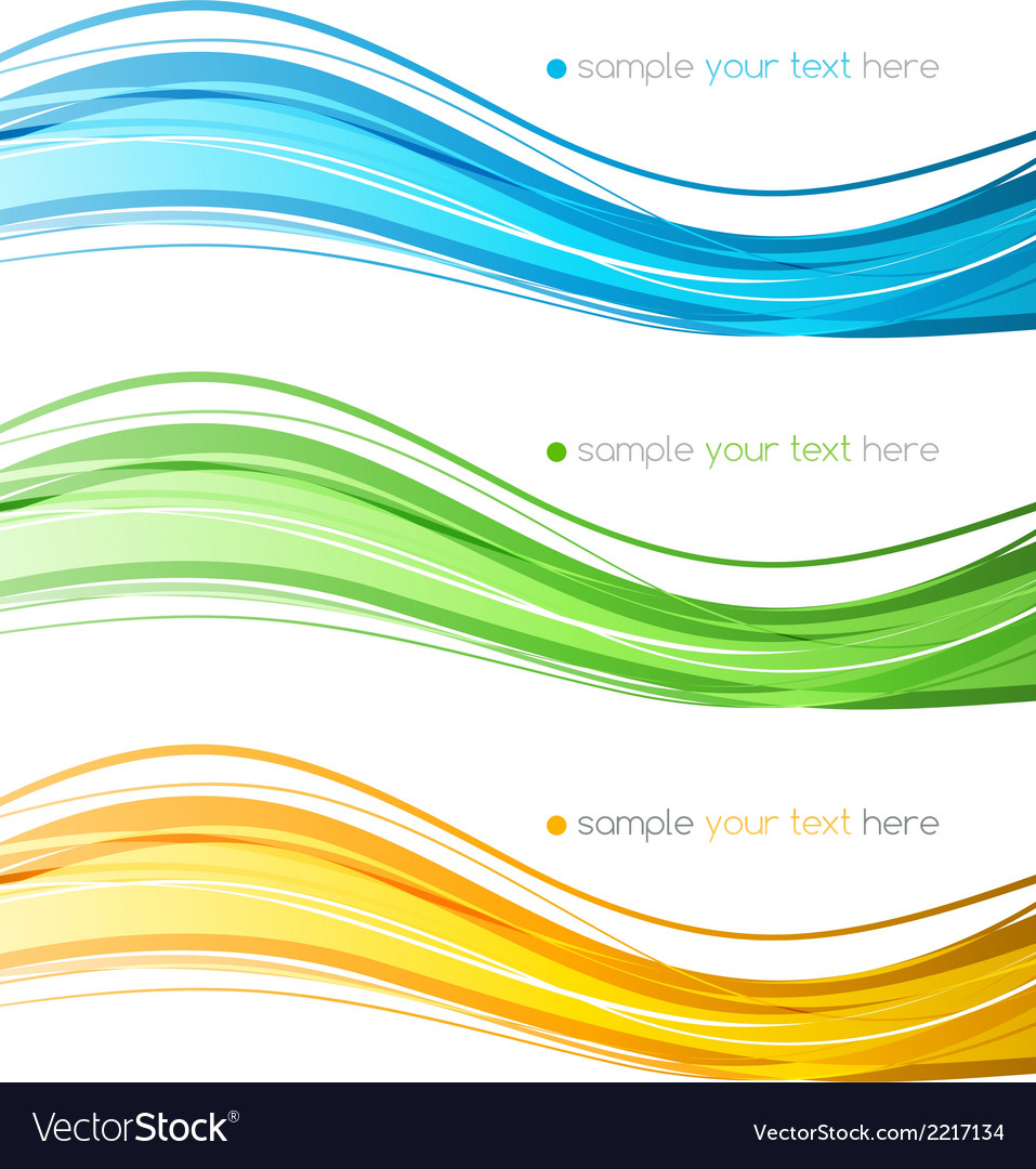 Set color curve lines design element Royalty Free Vector