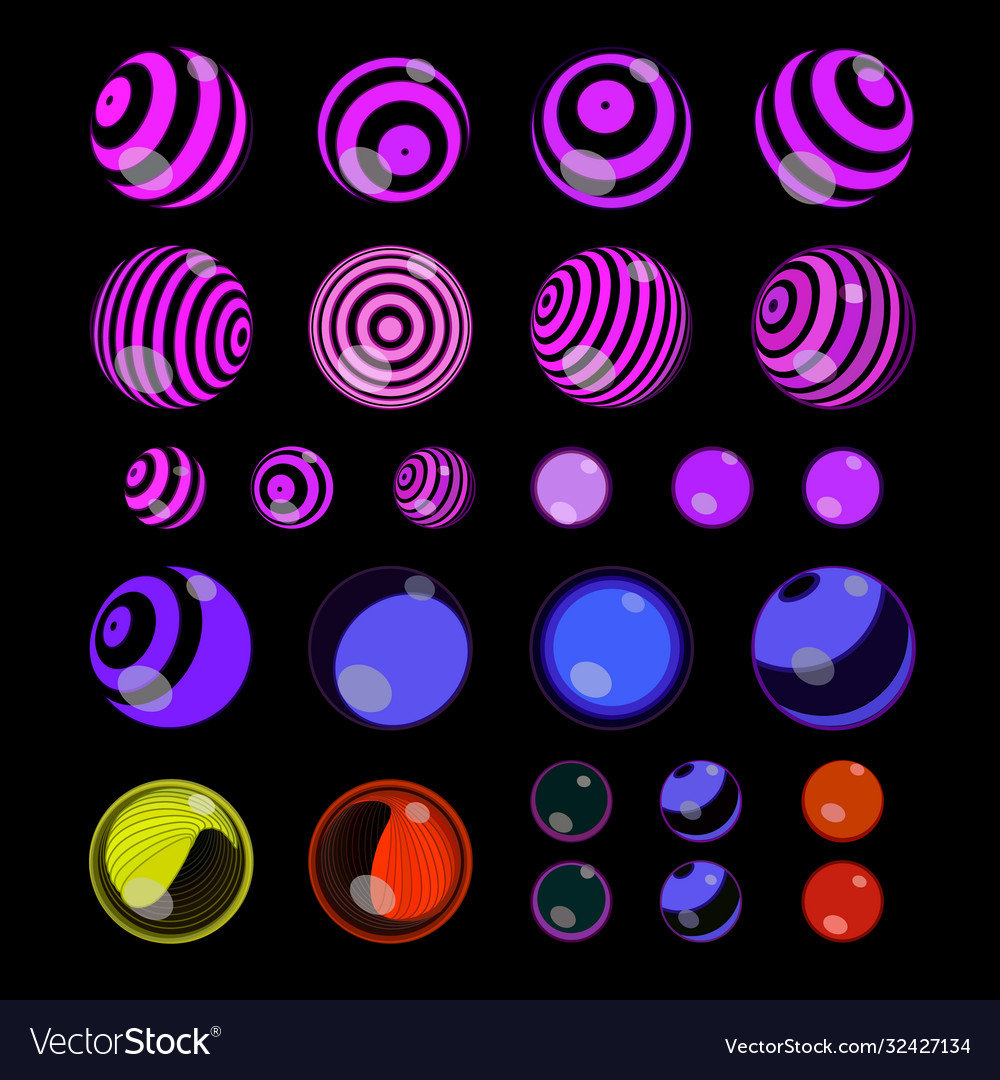 Set round elements from lines vector image Set round elements from lines