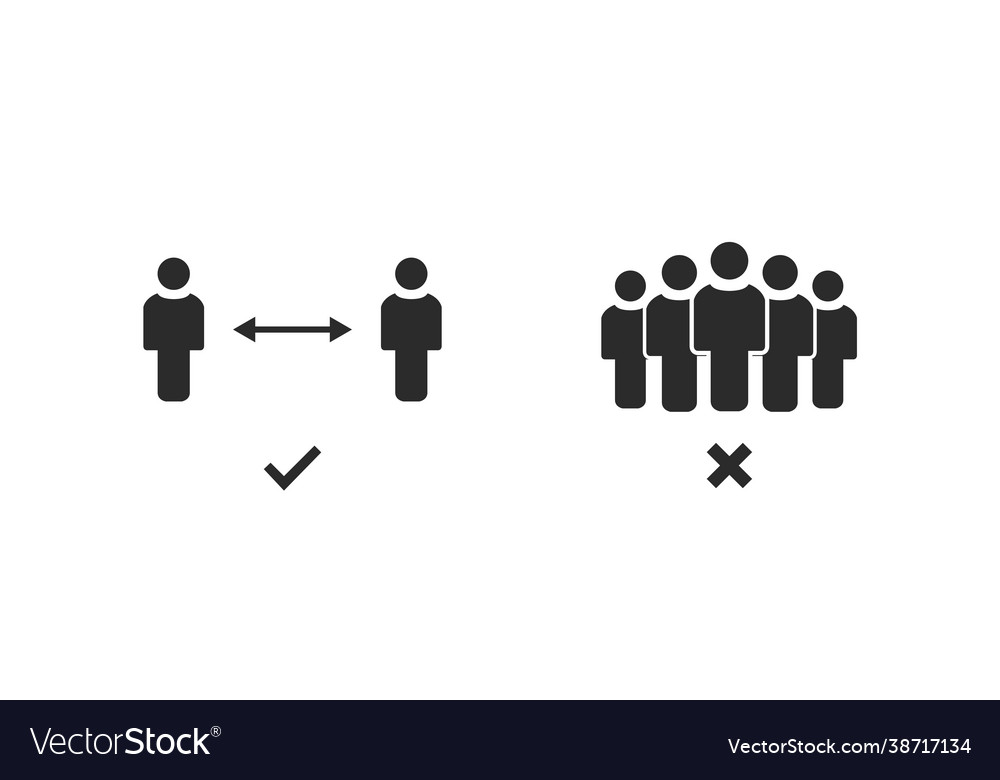 Social distancing icon or sign