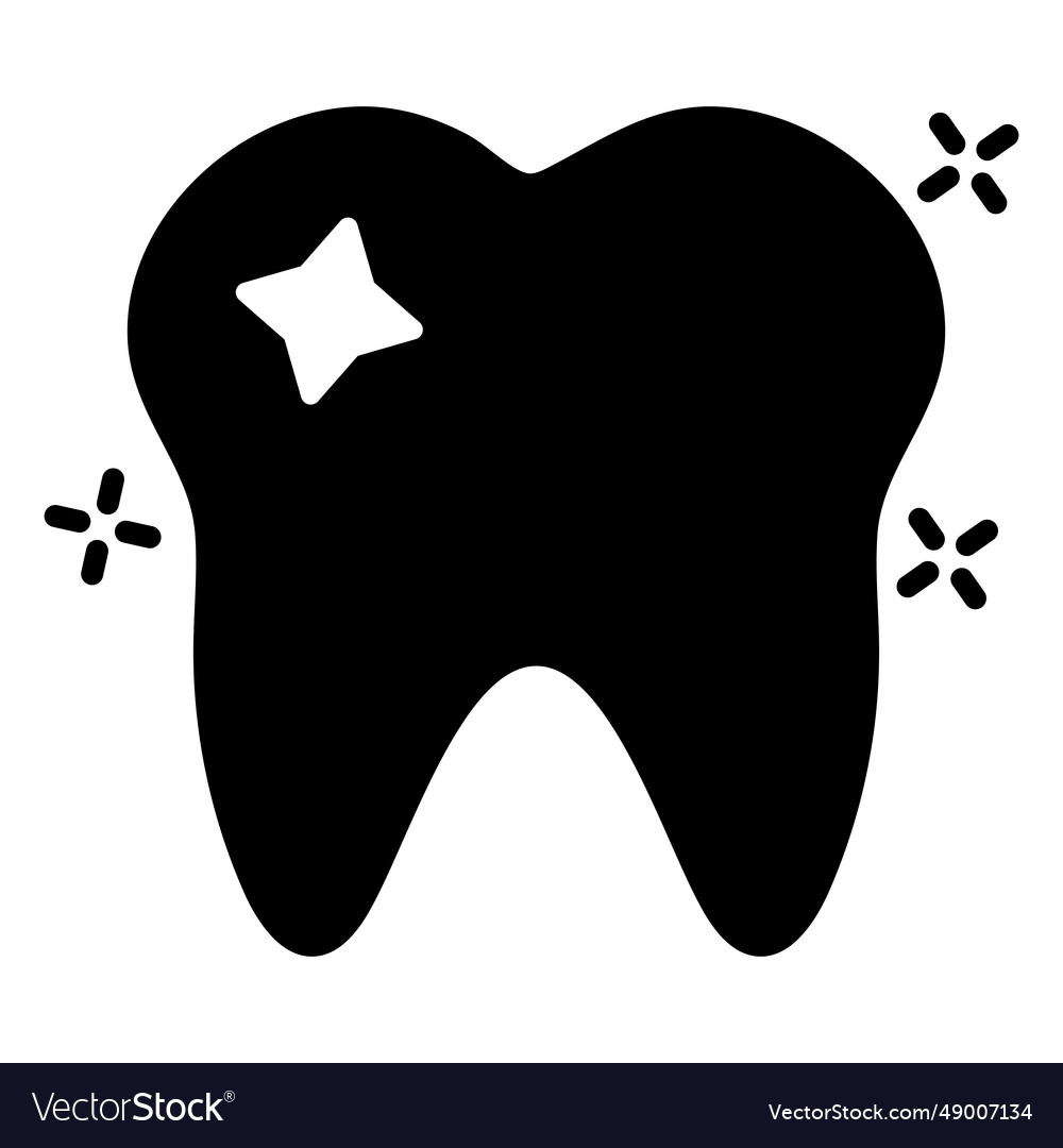 Sparkly tooth cut out Royalty Free Vector Image