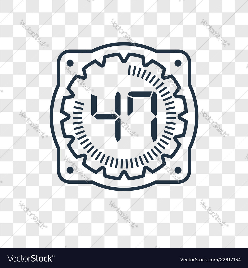 Time concept linear icon isolated on transparent vector image Time concept linear icon isolated on transparent