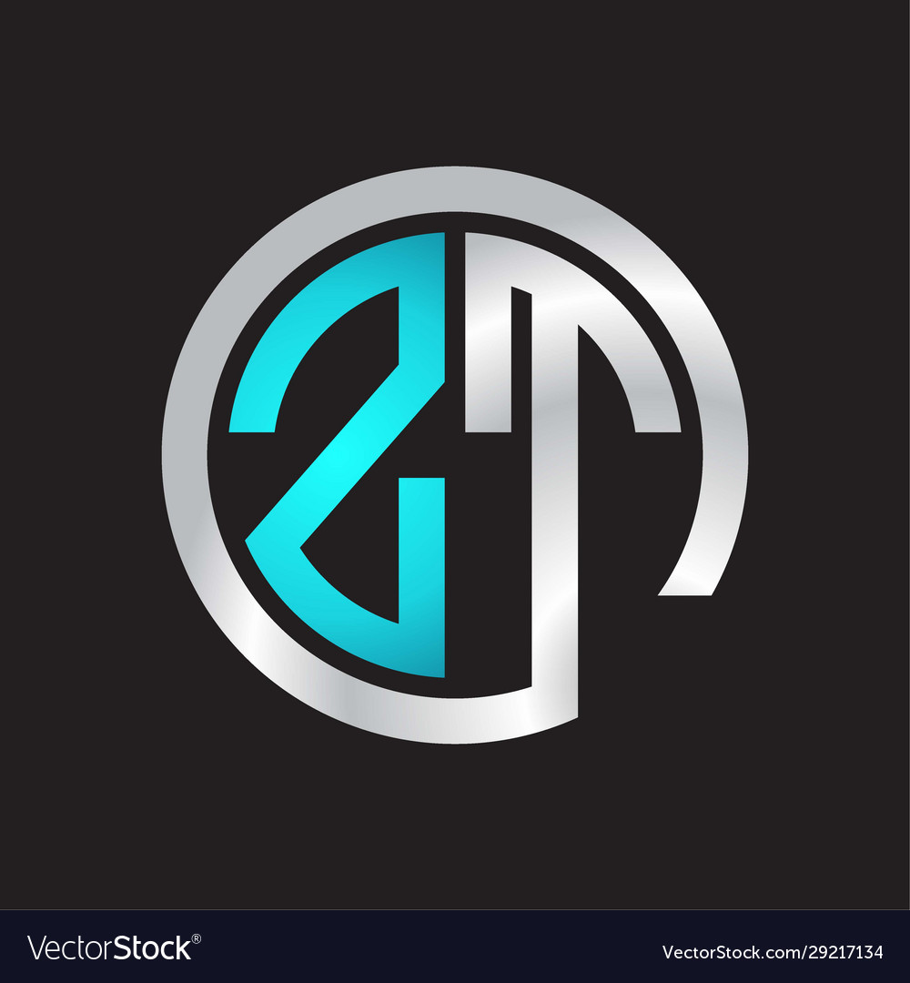 Zt initial logo linked circle monogram
