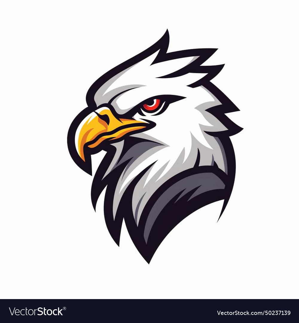 Esport logotype eagle icon sticker hawk Royalty Free Vector