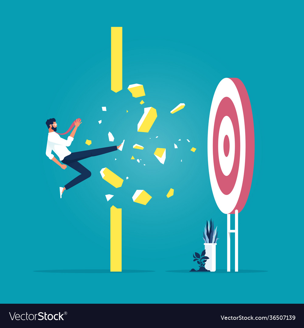 Goals achievement concept-overcome obstacles Vector Image