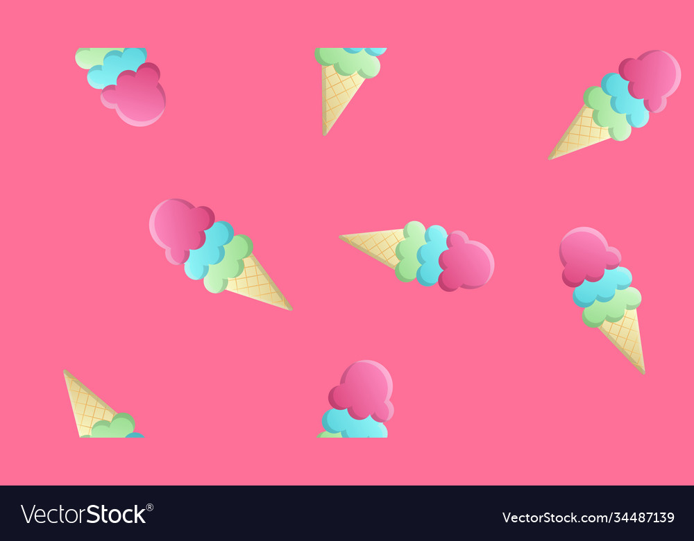 Ice cream cone seamless pattern background