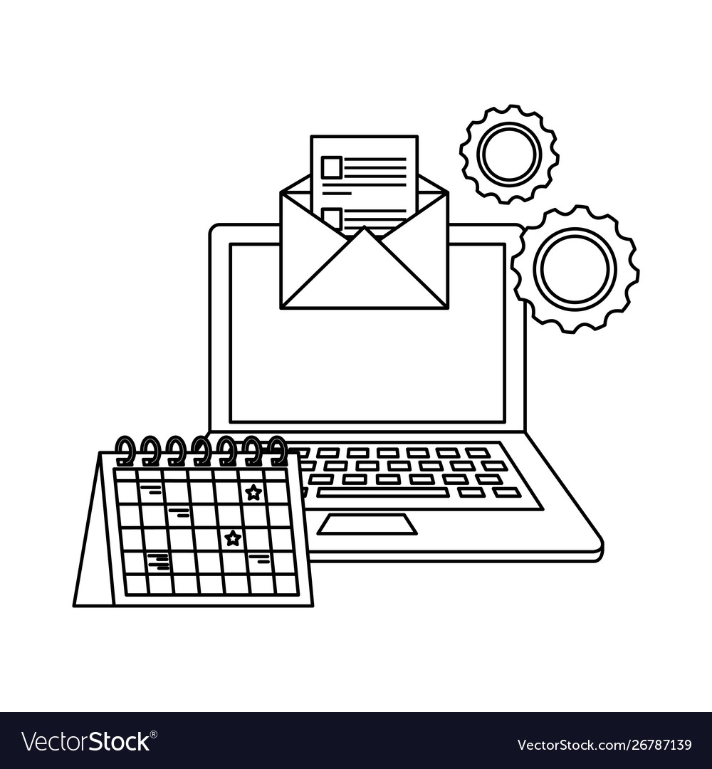 Laptop computer with envelope email