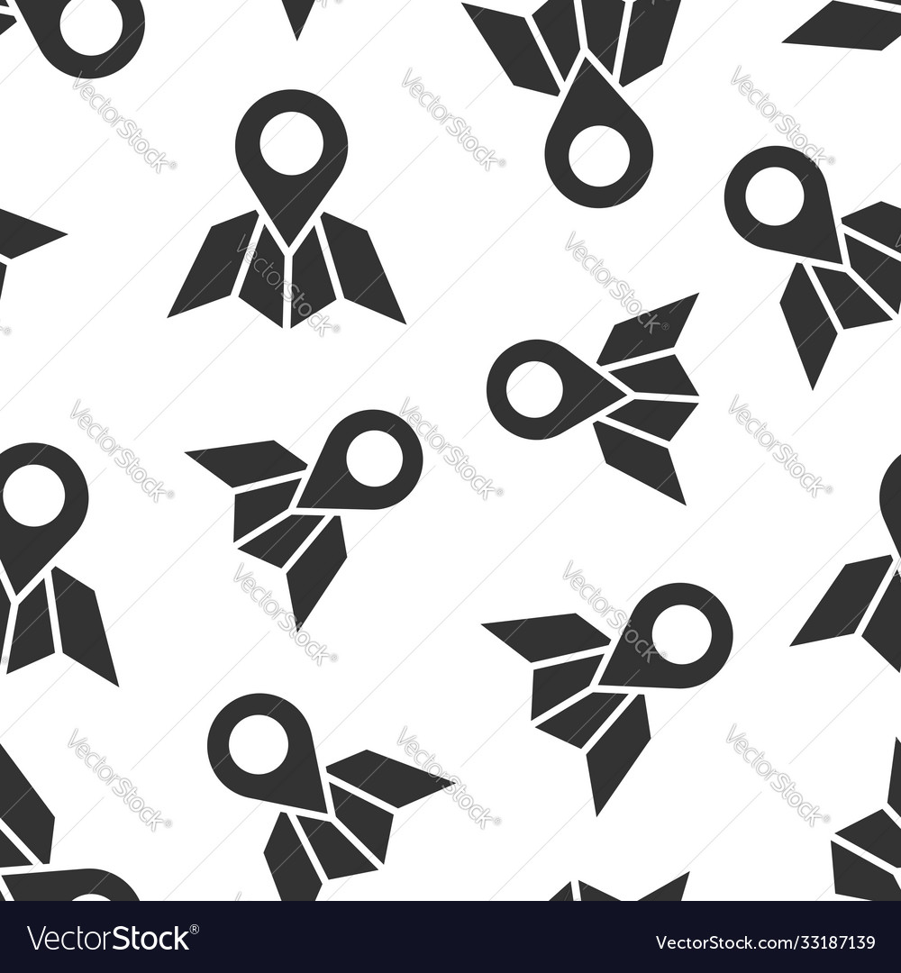 Map pin icon in flat style gps navigation