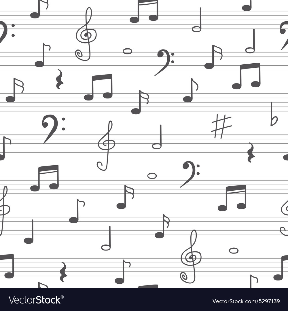 Music seamless pattern background hand drawn