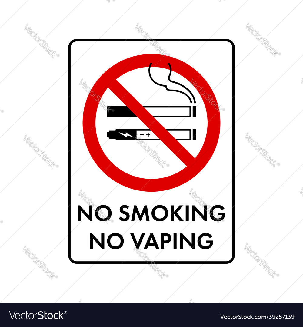 No smoking vaping combined prohibition sign Vector Image