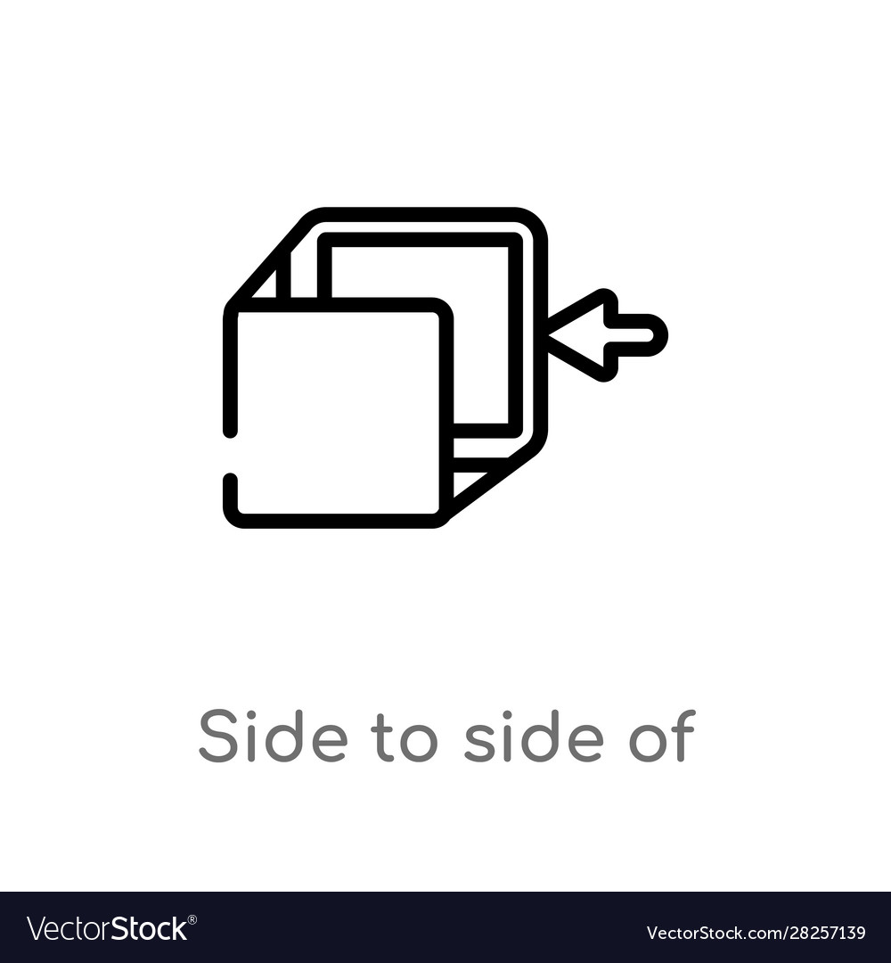 Outline side to a cube icon isolated