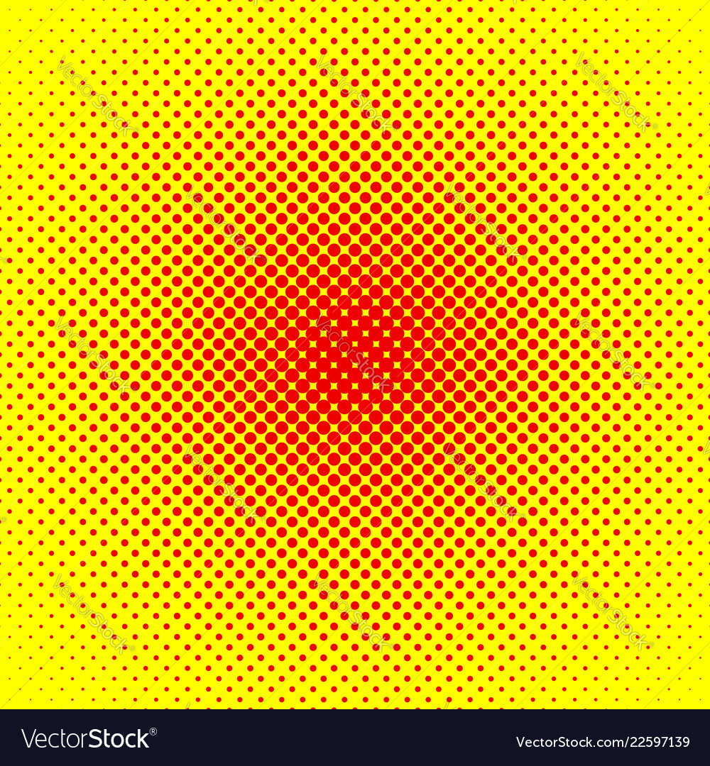 Popart halftone pattern background yellow and red vector image Popart halftone pattern background yellow and red