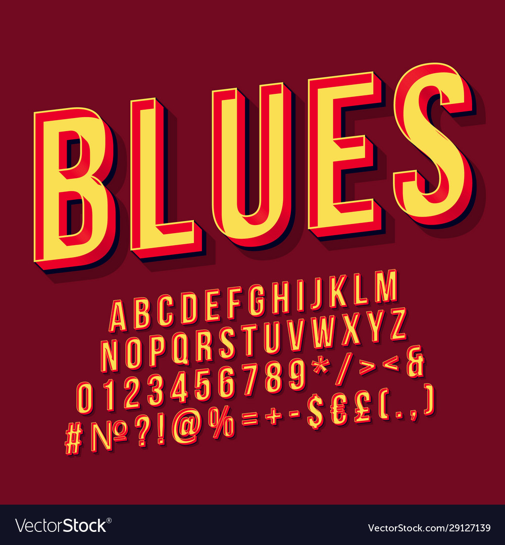 Retro Blues Lettering Font