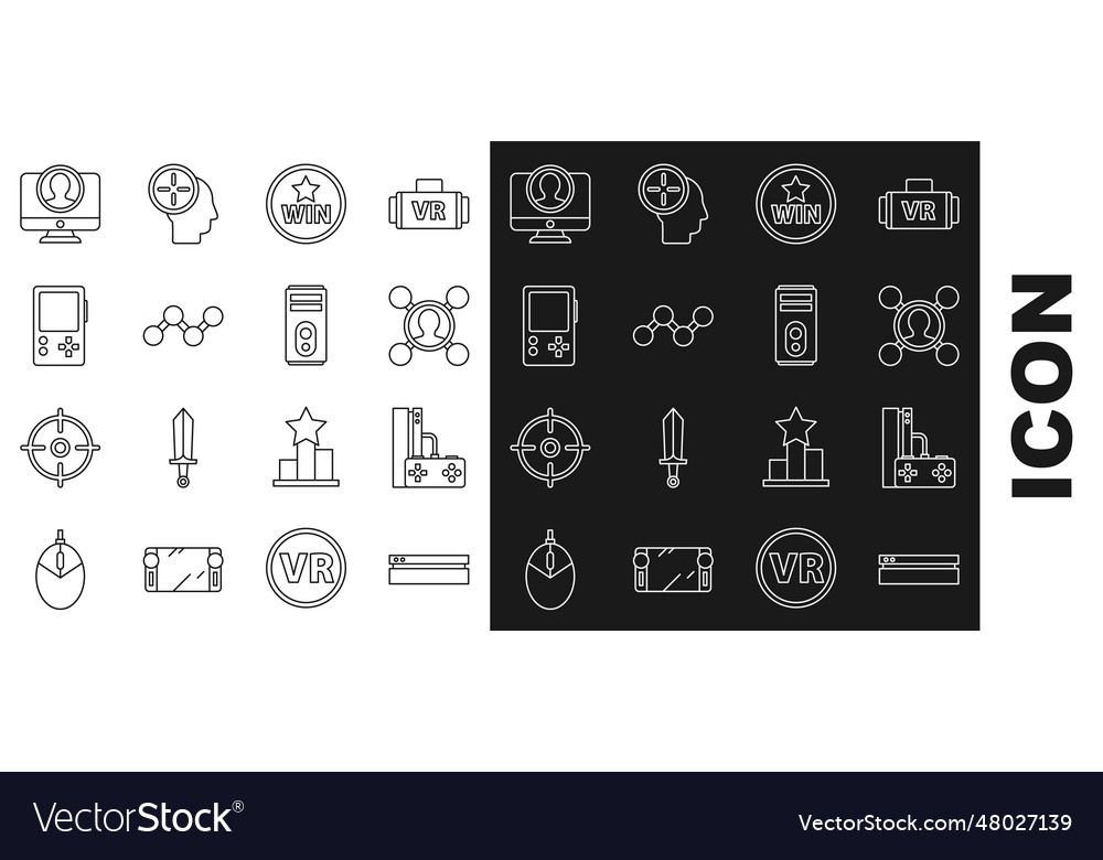 Set line video game console with joystick vector image Set line video game console with joystick