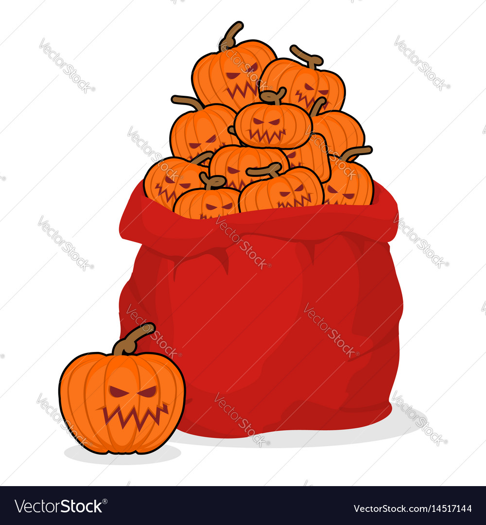 Tasche furchterregende Kürbisse für Halloween Vollsack