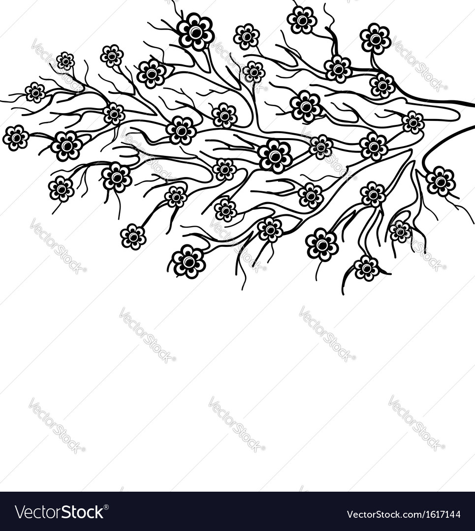 Blooming tree branch a symbol spring Royalty Free Vector