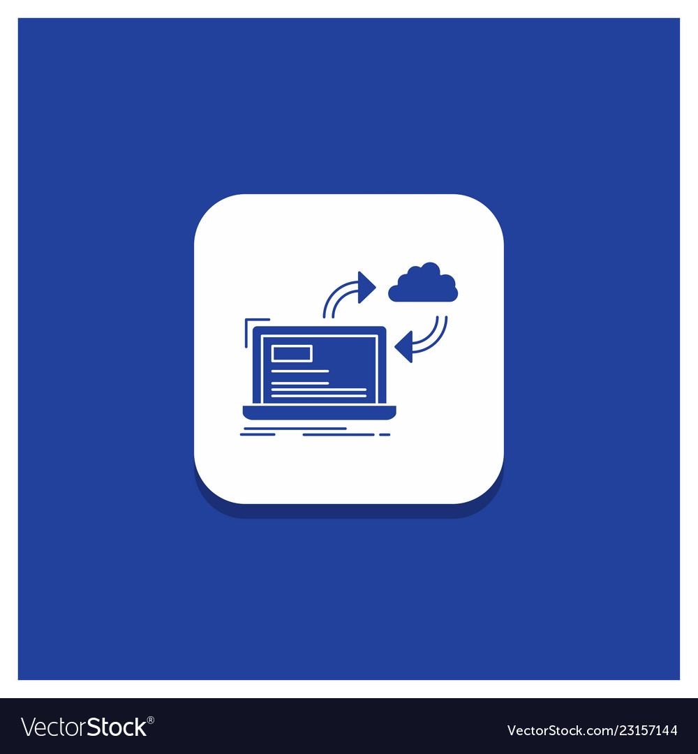 Blue round button for sync processing data