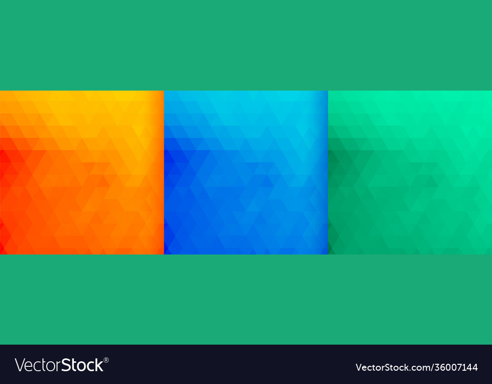 Bright colors triangle patterns set three