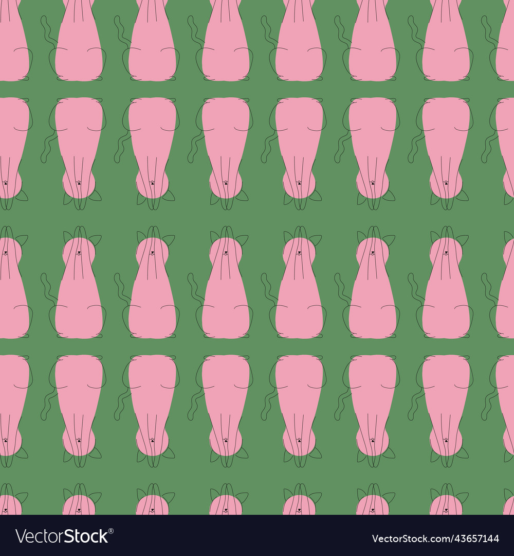Cat pattern in the style of line art Vector Image Cat pattern in the style of line art
