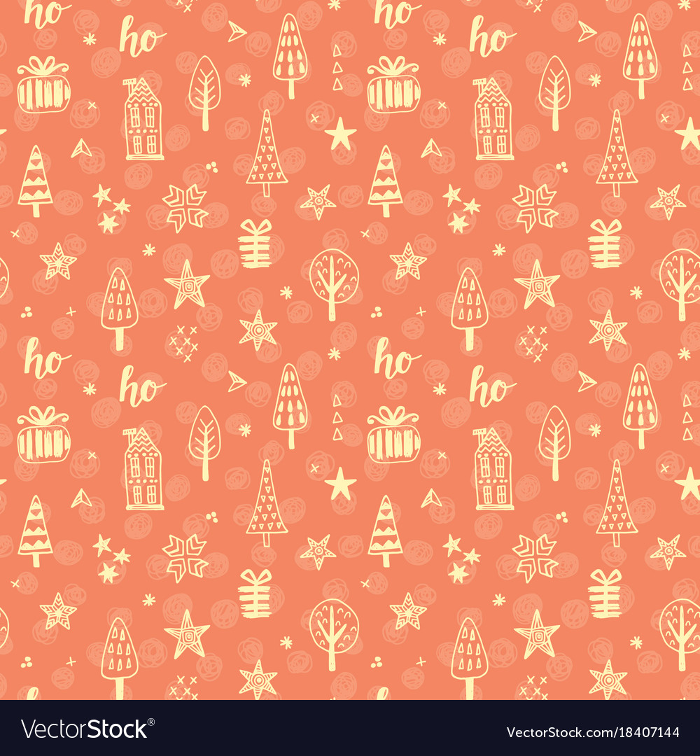 Christmas doodles seamless pattern