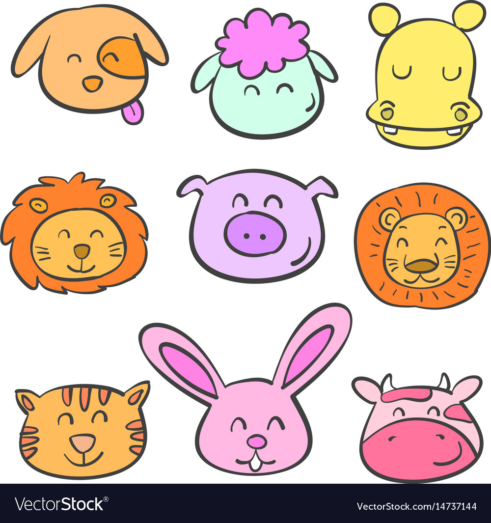 Sammlung Tier bunte Doodles