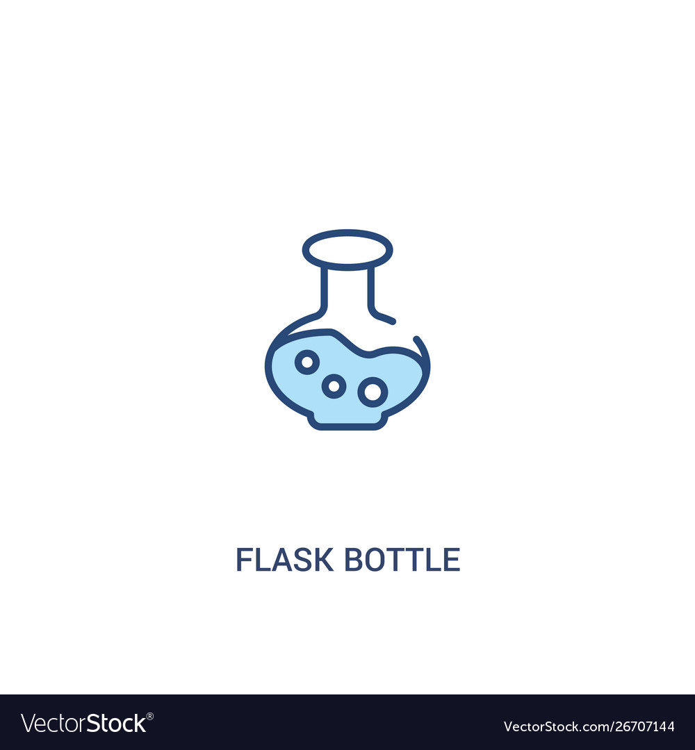 Flask bottle concept 2 colored icon simple line vector image Flask bottle concept 2 colored icon simple line