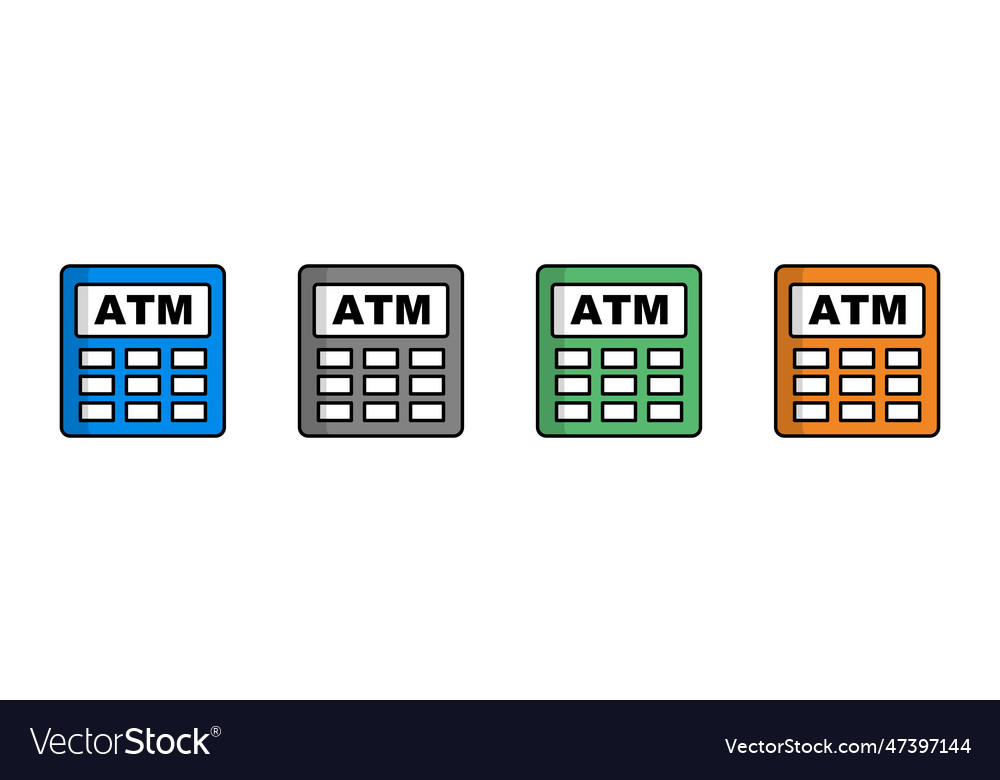 Flat design atm icon set