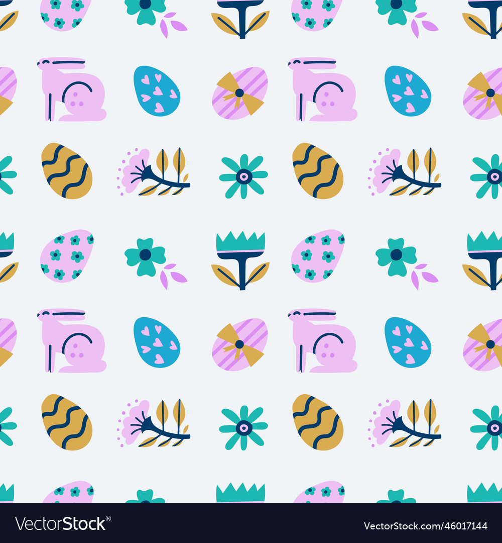 Graphical minimalistic seamless pattern for easter vector image Graphical minimalistic seamless pattern for easter
