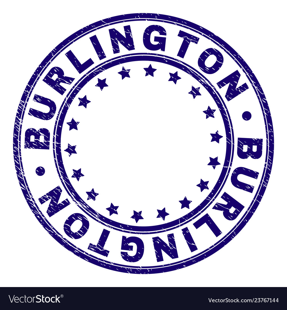 Grunge textured burlington round stamp seal