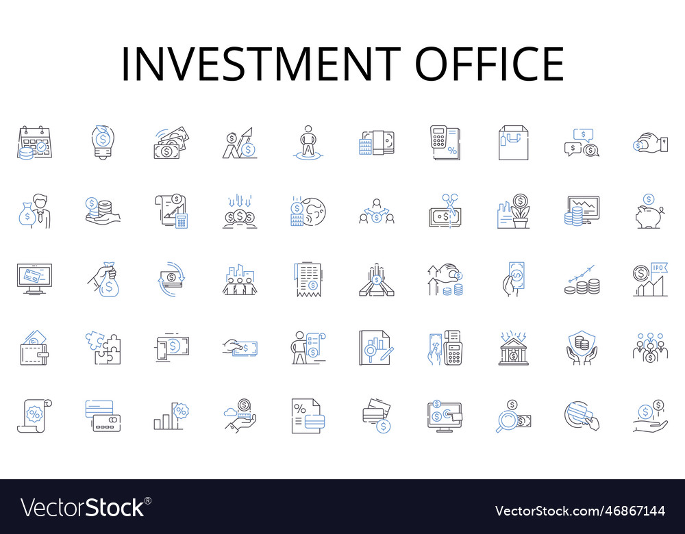 Investment Office Line Icons Sammlung Finanzen