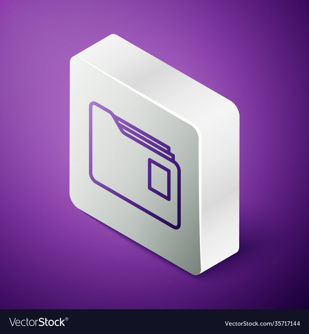 Isometric line document folder icon isolated vector image Isometric line document folder icon isolated