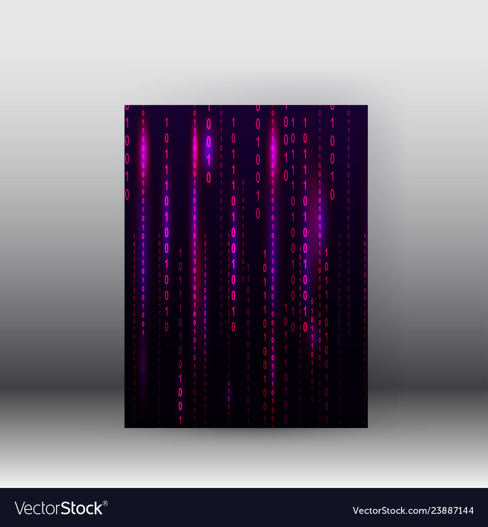 Matrix style binary background poster vector image Matrix style binary background poster