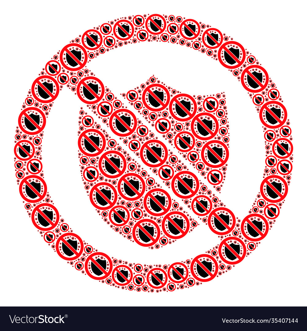 No shield recursion collage itself items Vector Image No shield recursion collage itself items