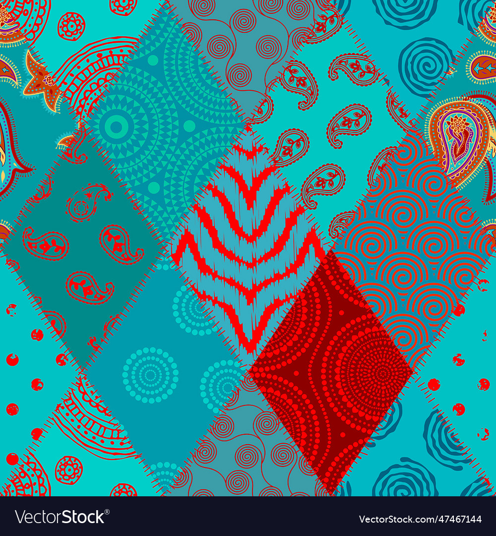 Patchwork textile pattern seamless quilting Vector Image