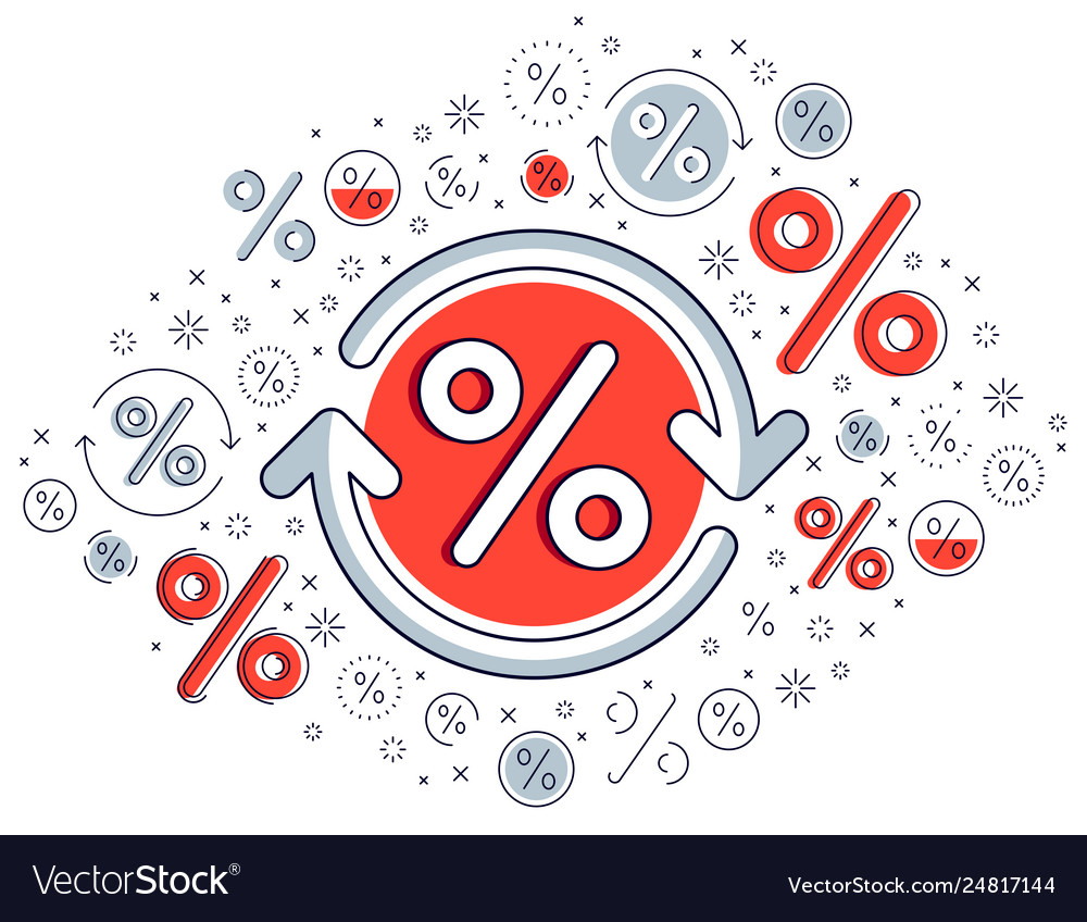Percent symbol and loop arrow taxes return Vector Image Percent symbol and loop arrow taxes return