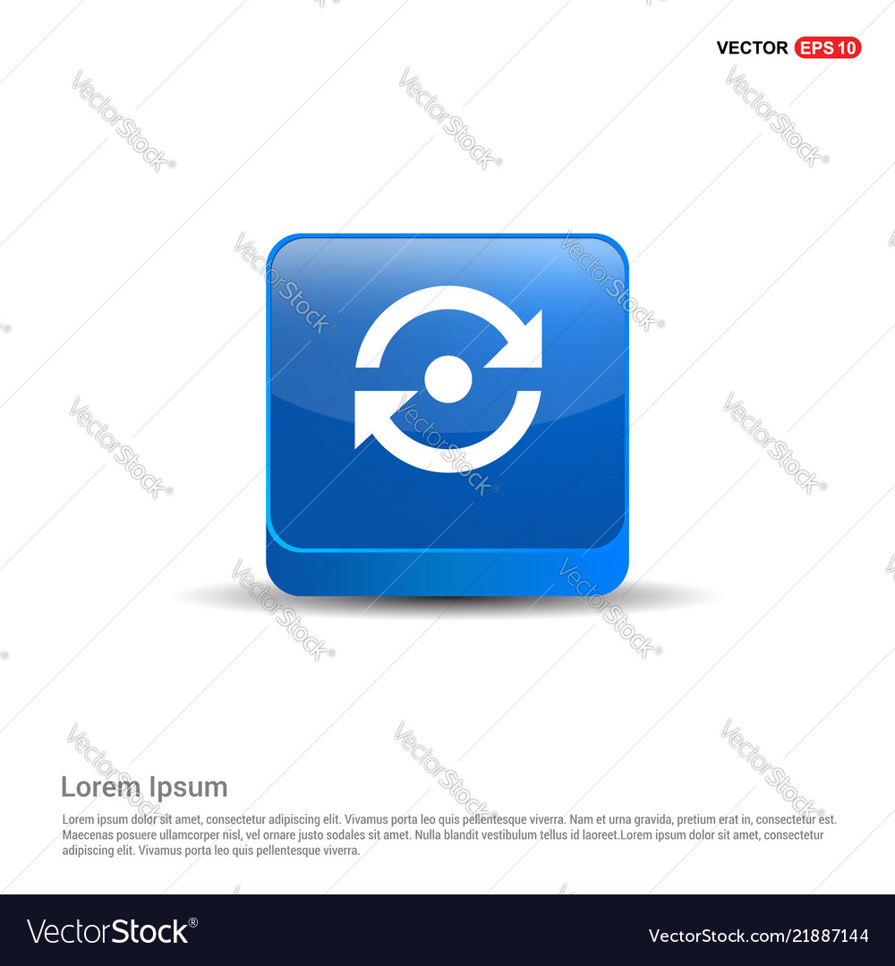 Reload icon - 3d blue button vector image Reload icon - 3d blue button