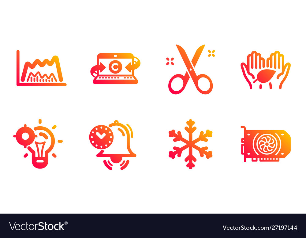 Scissors seo idea and copywriting notebook icons vector image Scissors seo idea and copywriting notebook icons