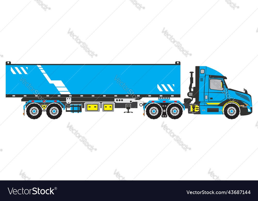 Semi truck with enclosed trailer or container