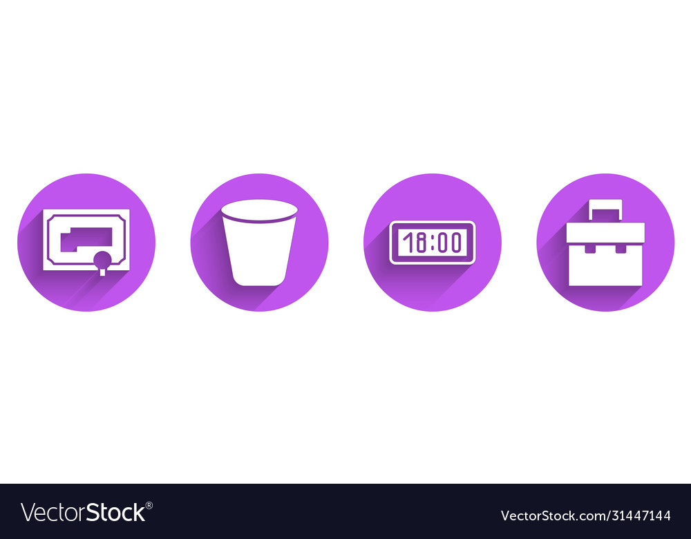 Set certificate template trash can digital alarm vector image Set certificate template trash can digital alarm