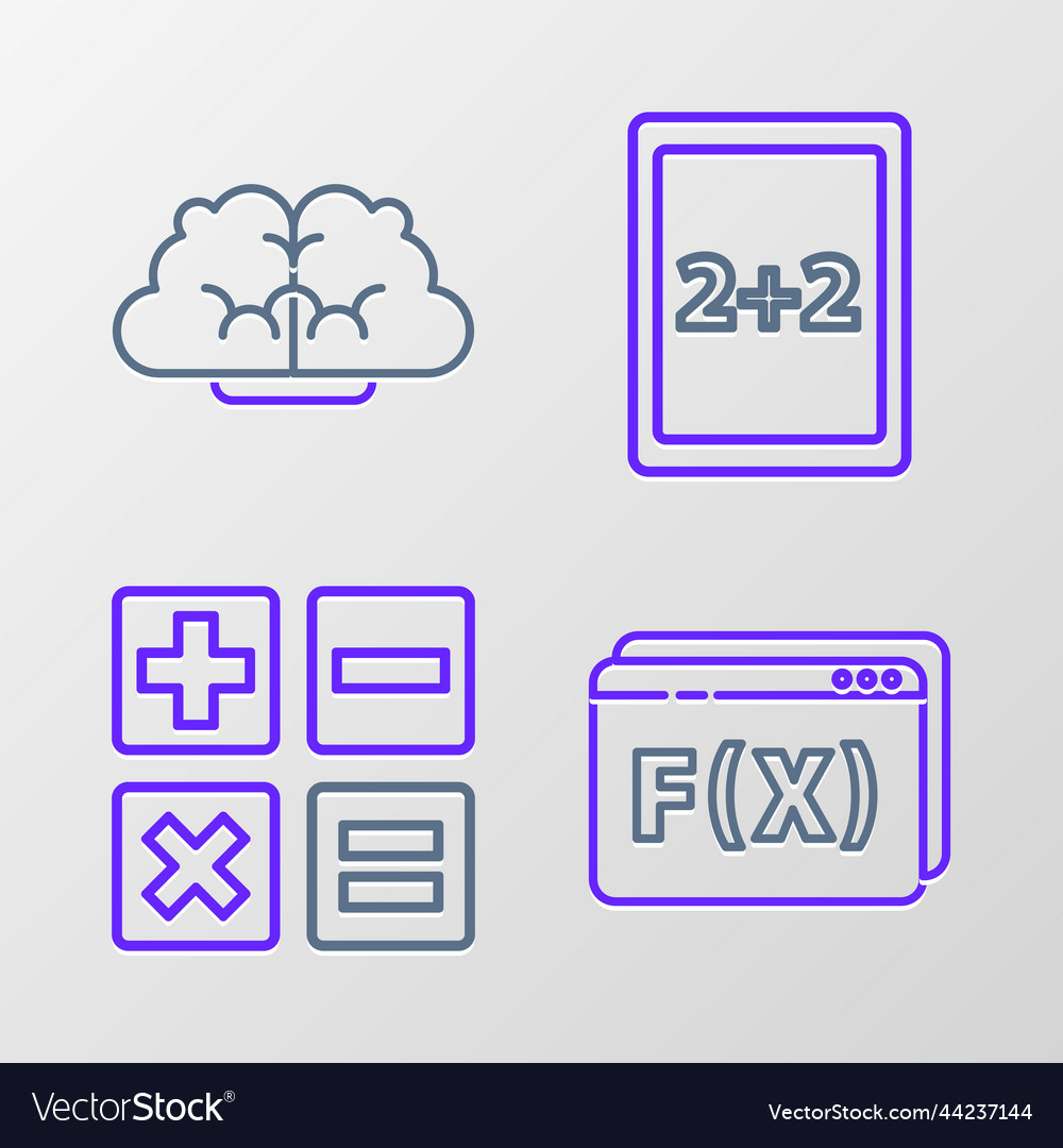 Set line function mathematical symbol calculator vector image Set line function mathematical symbol calculator