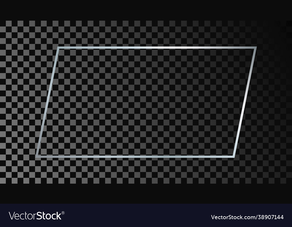 Silver glowing rectangular shape frame