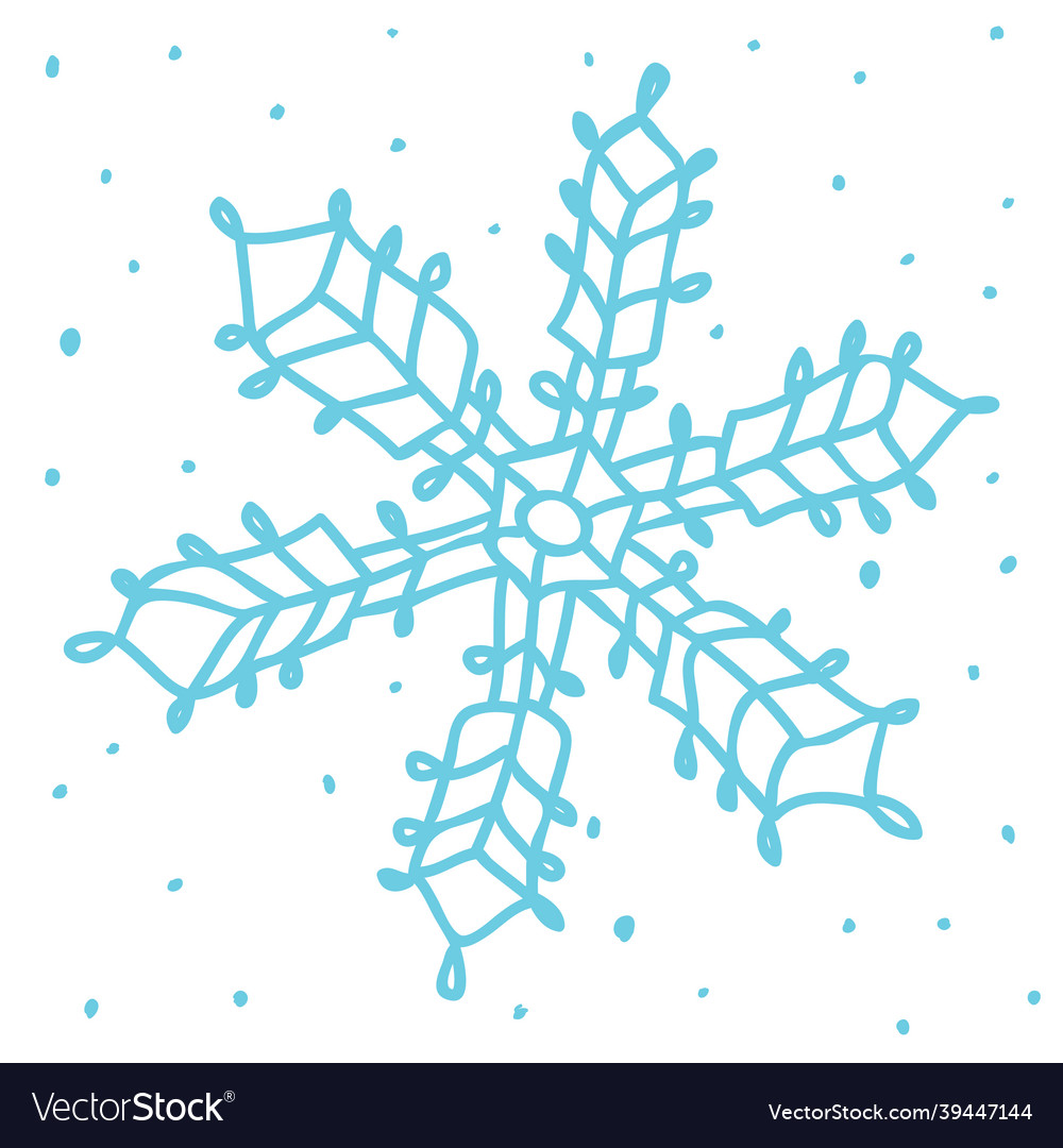 Snowflake christmas element a single simple shape